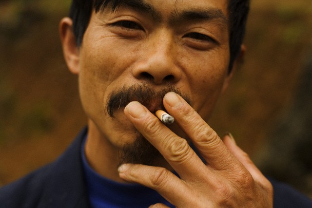 Man Smoking Cigarette