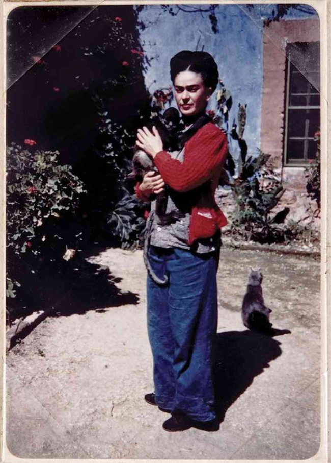 Фрида Кало со мачка и мајмун