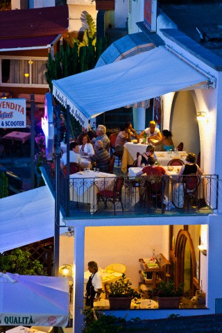 27 Jul 2010, Forio, Italy --- Italy, Campania, Forio . Ischia island - Small restaurant at the Port --- Image by © Atlantide Phototravel/Corbis