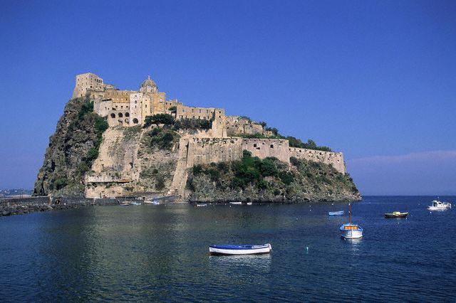 14th century, Ischia, Italy --- Castello Aragonese on Ischia --- Image by © Sandro Vannini/CORBIS