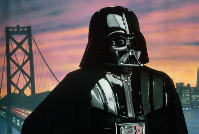 21 Mar 1987, San Francisco, California, USA --- Darth Vader poses for a photo during the "Bammies", the Bay Area Music Awards. Darth Vader is one of the main characters in the 1977 sci-fi movie, Star Wars, and was played by David Prowse and voiced by James Earl Jones. --- Image by © Roger Ressmeyer/CORBIS