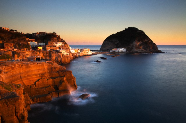 12 Dec 2012 --- Southern Italy, Campania, Ischia. The unique fisherman village of Sant Angelo with houses carved from lava --- Image by © Ken Scicluna/JAI/Corbis