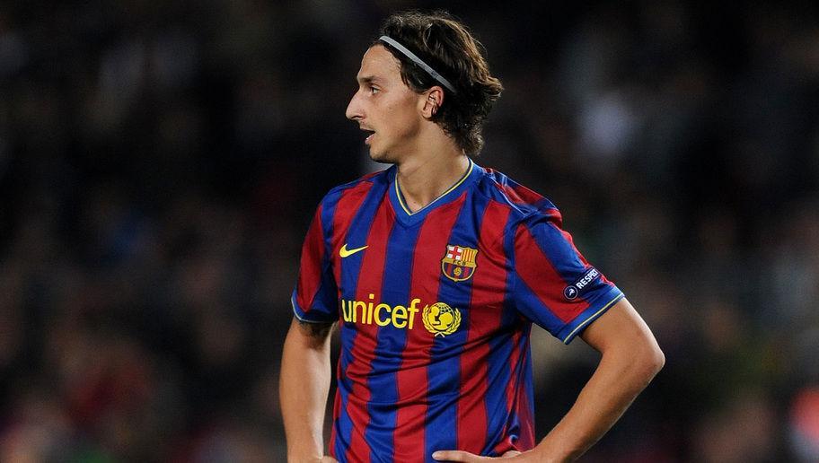 BARCELONA, SPAIN - OCTOBER 20: Zlatan Ibrahimovic of FC Barcelona reacts during the UEFA Champions League group F match between FC Barcelona and FC Rubin Kazan at the Camp Nou Stadium on October 20, 2009 in Barcelona, Spain. FC Barcelona lost the match 2-1. (Photo by Jasper Juinen/Getty Images)