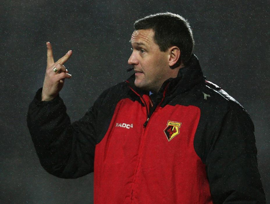 WATFORD, UNITED KINGDOM - JANUARY 19:  Watford Manager Adrian Boothroyd instructs his team during the Coca-Cola Championship match between Watford and Charlton Athletic at Vicarage Road on January 19, 2008 in Watford, England.  (Photo by Bryn Lennon/Getty Images)