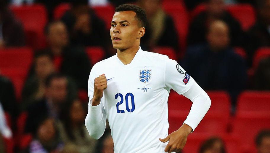 LONDON, ENGLAND - OCTOBER 09: Dele Alli of England in action during the UEFA EURO 2016 Group E qualifying match between England and Estonia at Wembley on October 9, 2015 in London, United Kingdom. (Photo by Clive Rose/Getty Images)