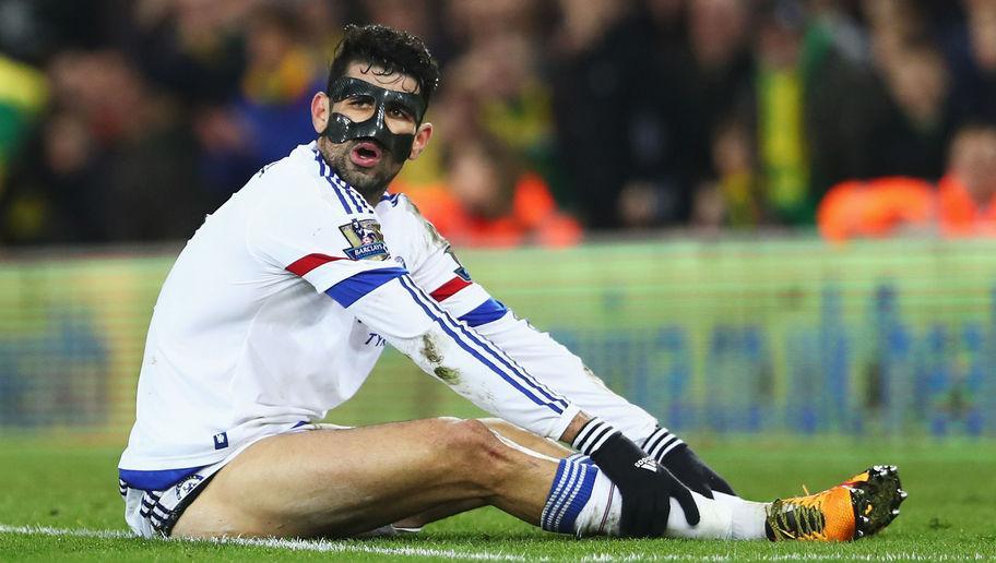 NORWICH, ENGLAND - MARCH 01: Diego Costa of Chelsea reacts during the Barclays Premier League match between Norwich City and Chelsea at Carrow Road on March 1, 2016 in Norwich, England.  (Photo by Julian Finney/Getty Images)