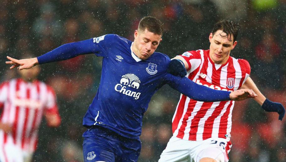 during the Barclays Premier League match between Stoke City and Everton at Britannia Stadium on February 6, 2016 in Stoke on Trentl, England.