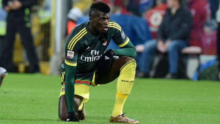 AC Milan's forward from France Mbaye Niang reacts during the Italian Serie A football match Palermo vs AC Milan on February 3, 2016 at the Renzo Barbera stadium in Palermo. AFP PHOTO / GIOVANNI ISOLINO / AFP / GIOVANNI ISOLINO (Photo credit should read GIOVANNI ISOLINO/AFP/Getty Images)