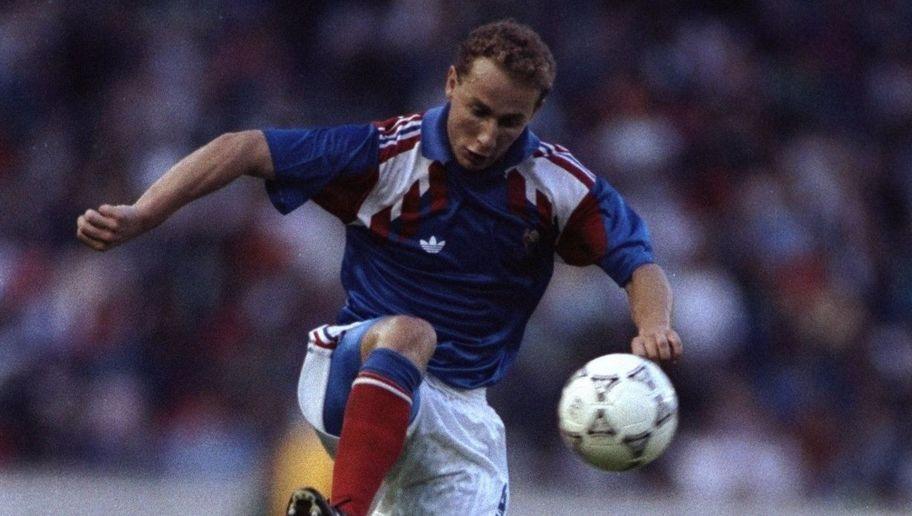 Aug 1990:  Jean Pierre Papin of France in action during a match against Poland in France. The match ended in a 0-0 draw.  Mandatory Credit: Simon  Bruty/Allsport