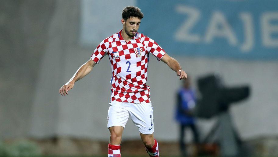 Croatian defender Sime Vrsaljko controls the ball during the friendly football match between Croatia and San Marino on June 4, 2016 in Rijeka. / AFP / STR        (Photo credit should read STR/AFP/Getty Images)