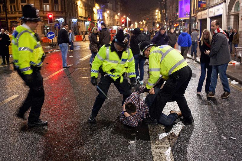 Alcohol fuelled nights in Cardiff, UK.