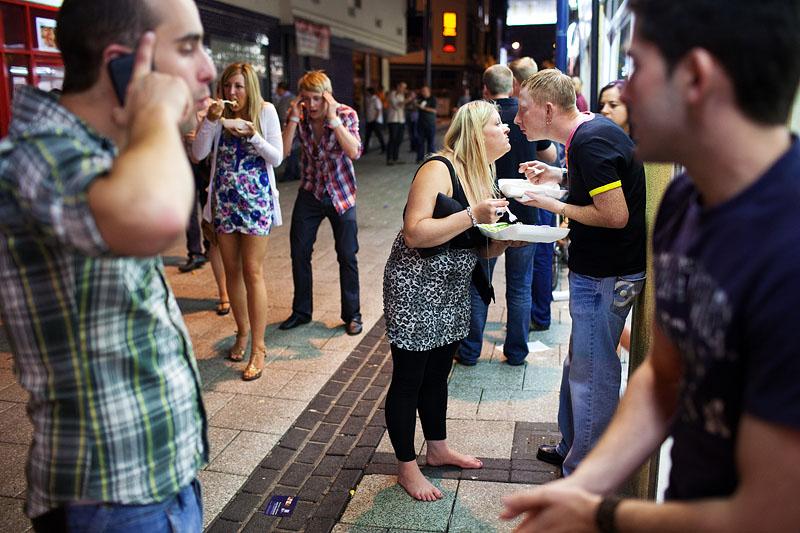 A night out in Cardiff, UK.