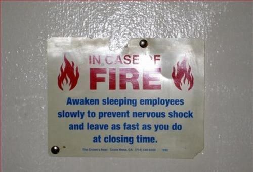Во случај на пожар...